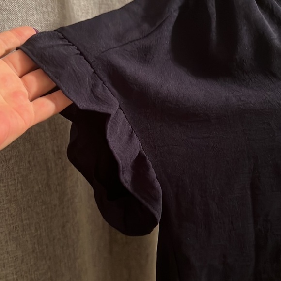 PLEIONE Blue Semi Sheer Button Down Blouse Size Medium - Picture 3 of 5